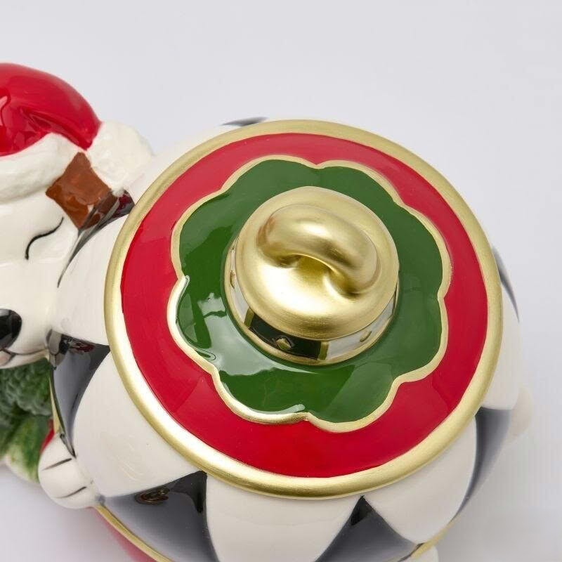 Barattolo in ceramica a forma di cane o gatto con pallina di Natale, perfetto come idea regalo di Natale